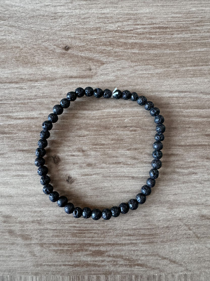 Armband aus Lava, schwarz