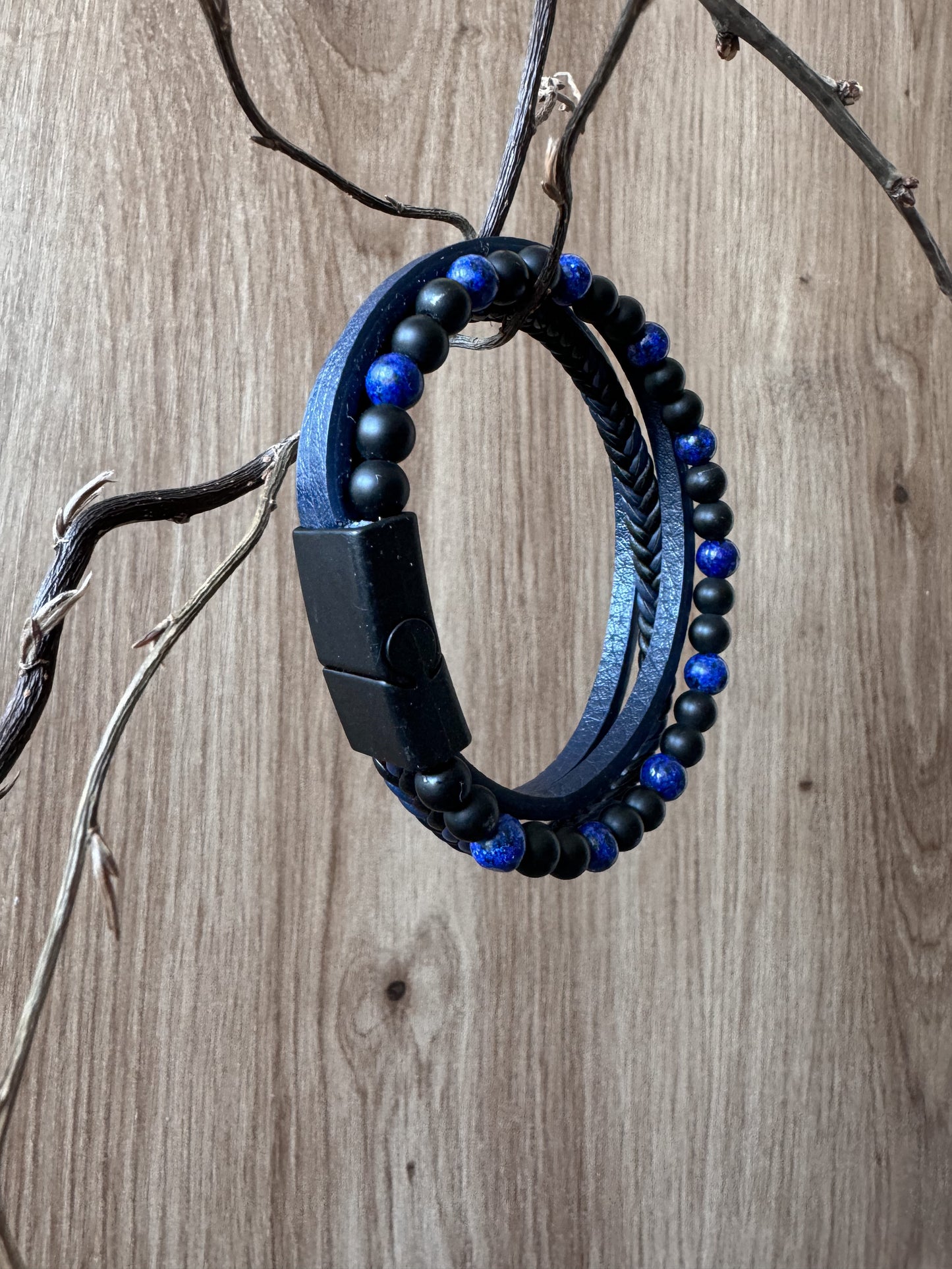 Armband aus Onyx und Sodalith